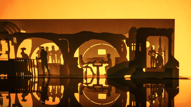 Illustration for article titled Iconic Star Wars Moments, Cut From a Single Sheet of Paper